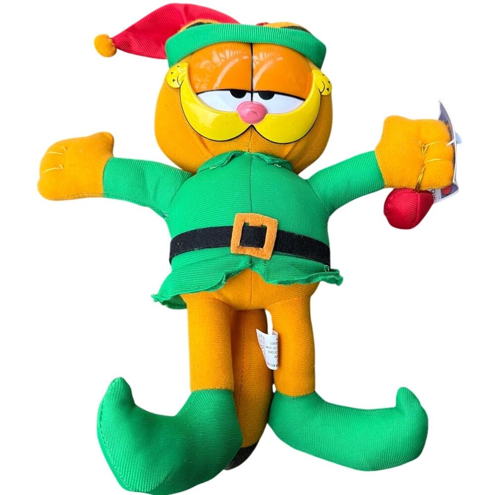 NWT Vtg Garfield Christmas Elf Nanco Plush PAWS stuffed animal 12"